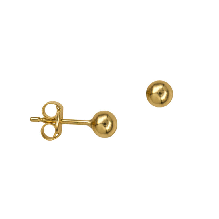 9ct Yellow Gold 4mm Ball Stud Earrings