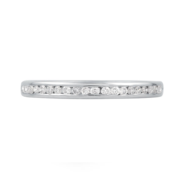 18ct White Gold Round Brillant cut Diamond channel set band