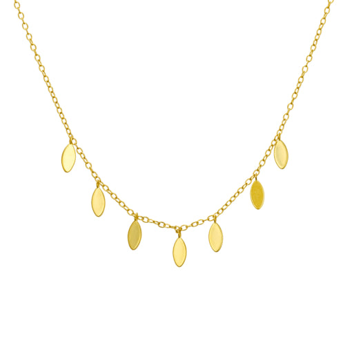 Sterling Silver Gold Plated Multi Leaf Pendant chain, 45cm
