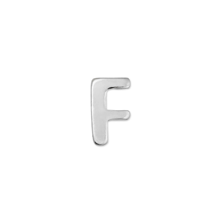 Sterling Silver Initial F Stud Earrings