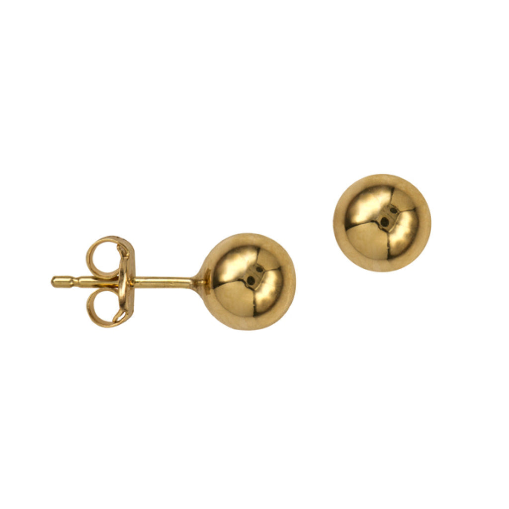 9ct Yellow Gold 6mm Ball Stud Earrings