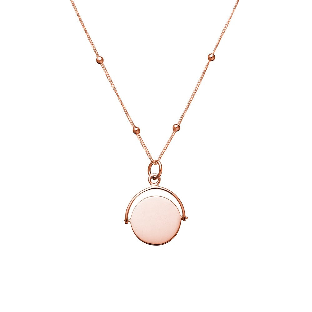 Sterling Silver Gold Plated Disc Pendant with Ball Chain, 50cm