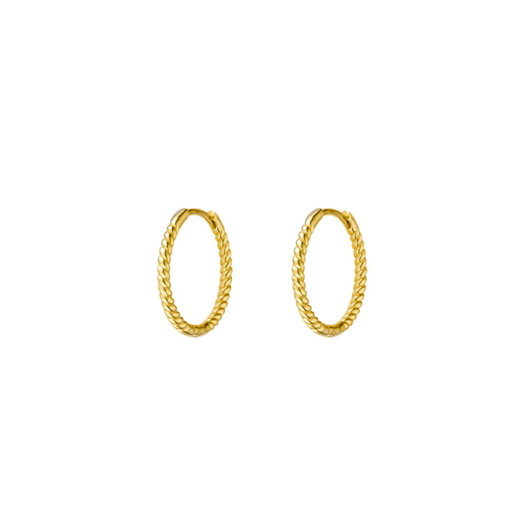 Sterling Silver Gold Plate Twist Huggie Earrings
