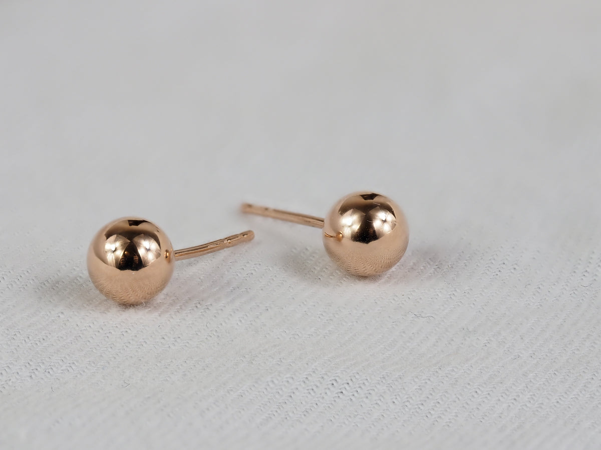 9ct Rose Gold 6mm Ball Stud Earrings