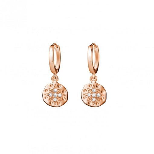 Sterling Silver Gold Plated Huggie Earrings with Drop