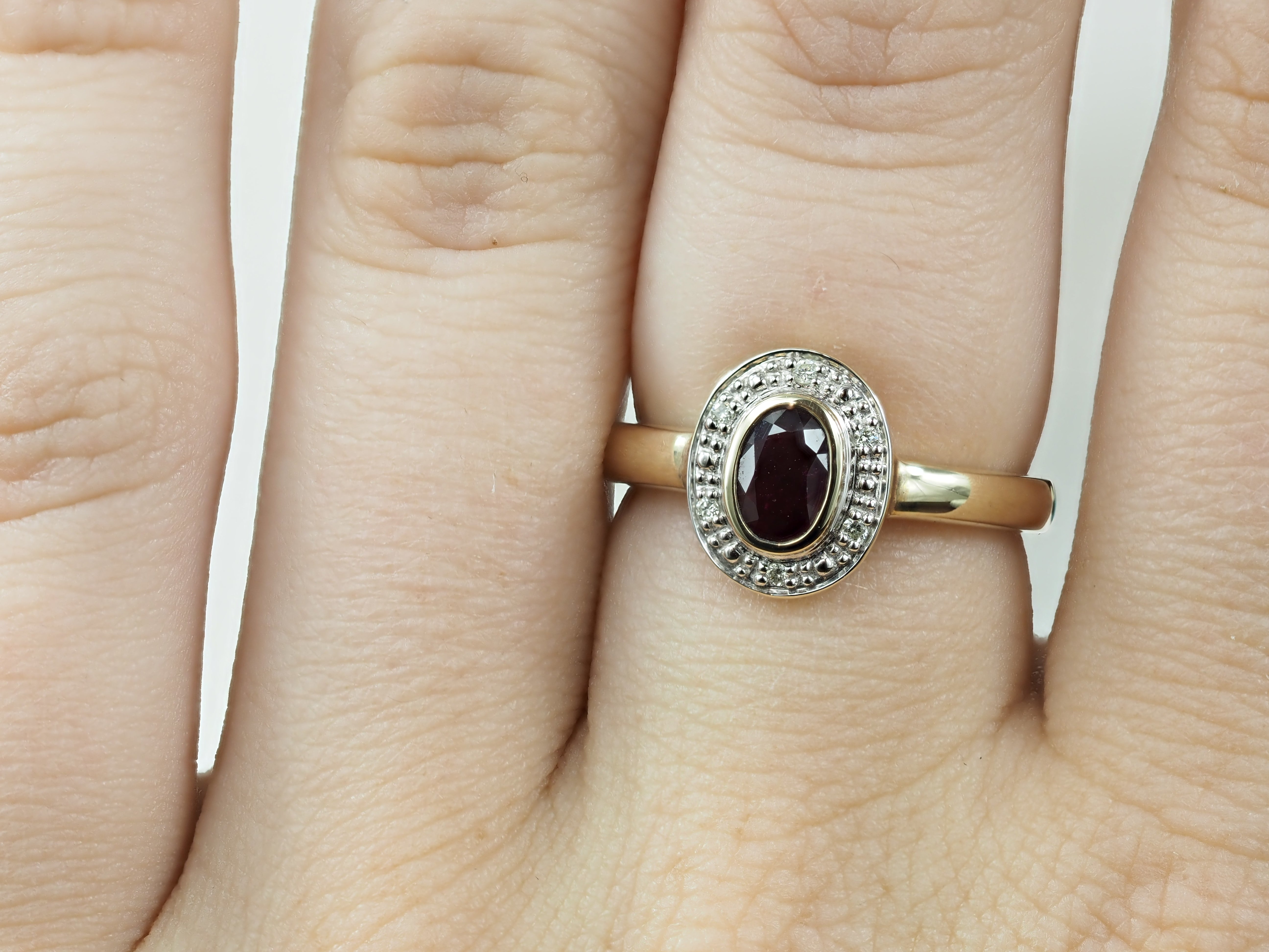 9ct Yellow Gold Ruby and Diamond ring