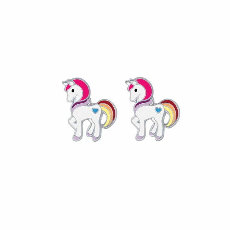 Sterling Silver Unicorn Stud Earrings