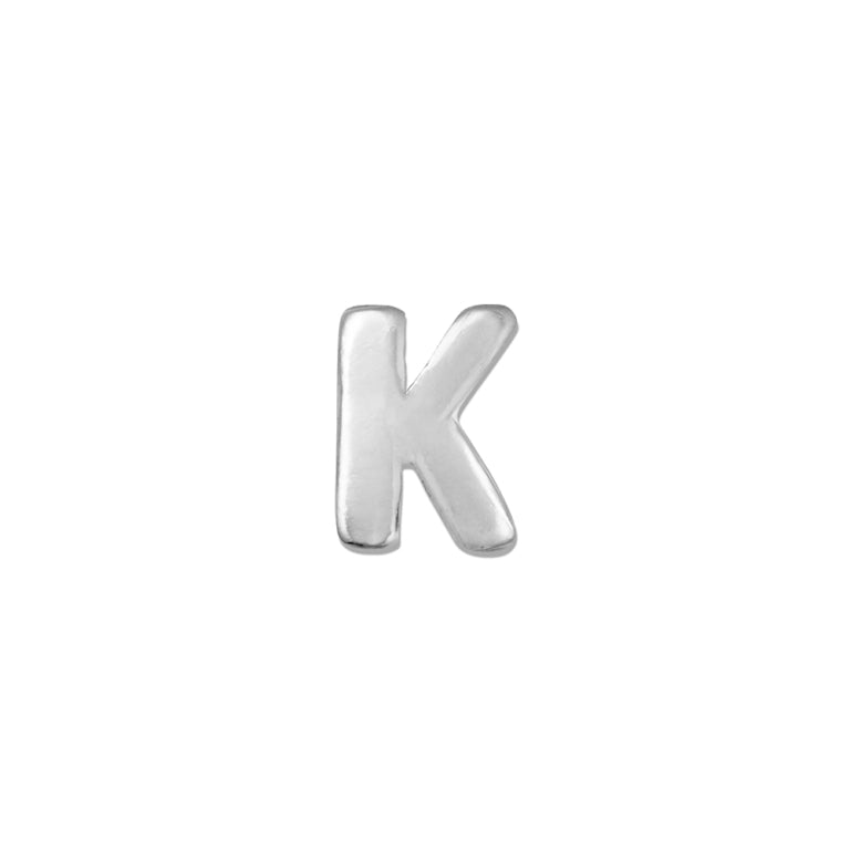 Sterling Silver Initial K Stud Earrings