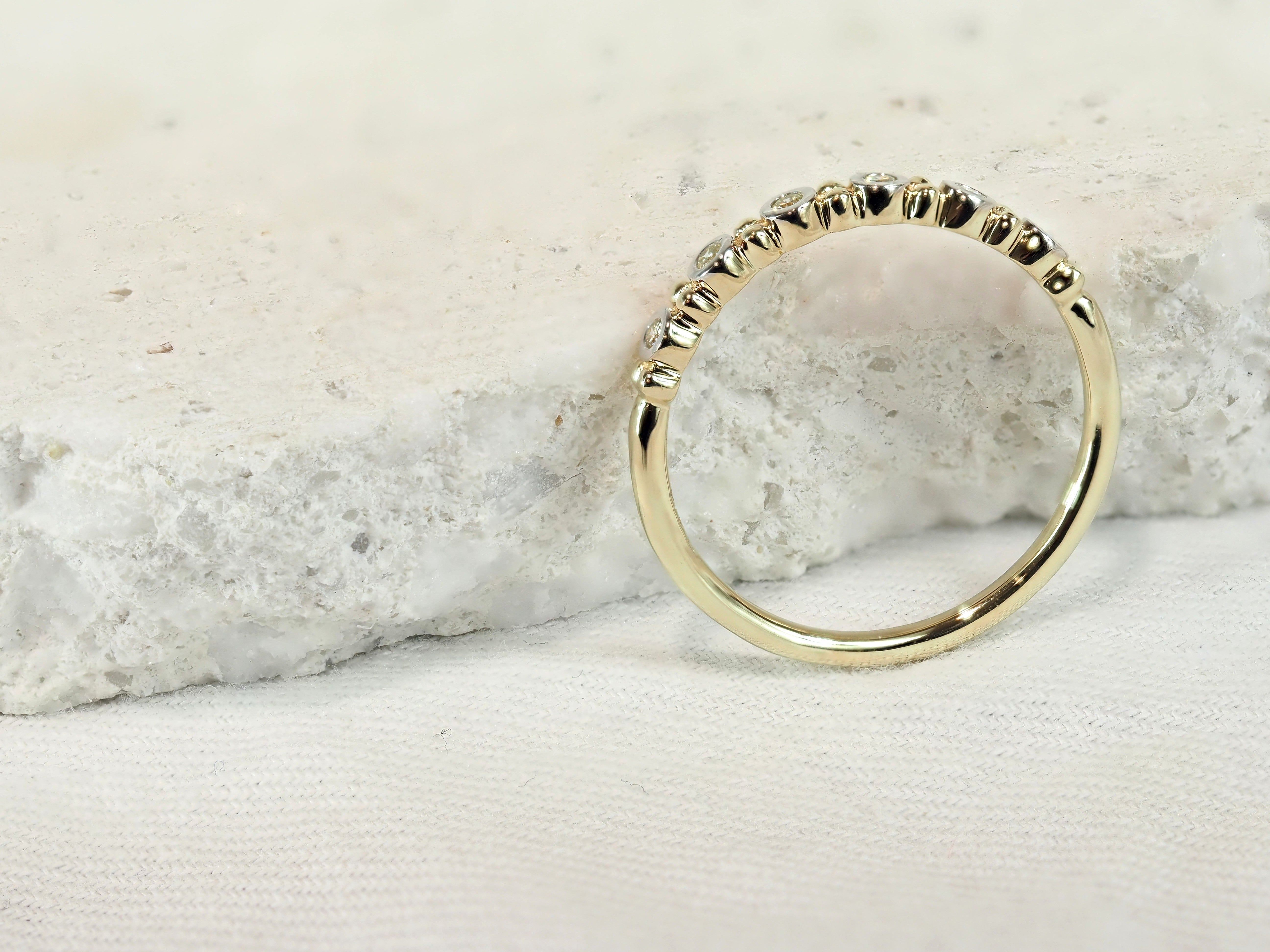 9ct Yellow Gold Diamond Stacker Ring