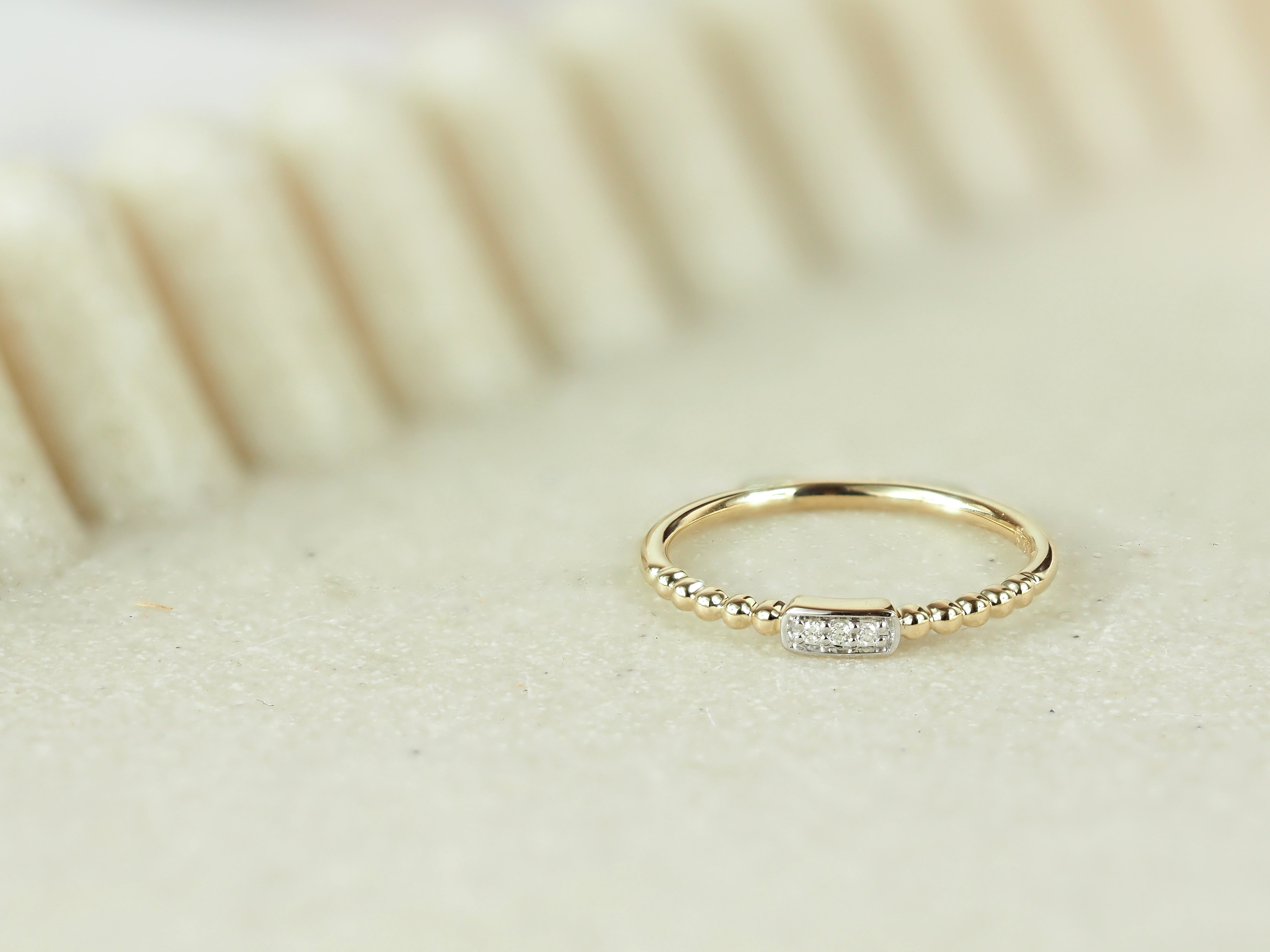 9ct Yellow Gold Diamond Stacker Ring