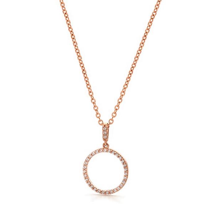 9ct Rose Gold Cubic Zirconia Circle of Life Pendant.