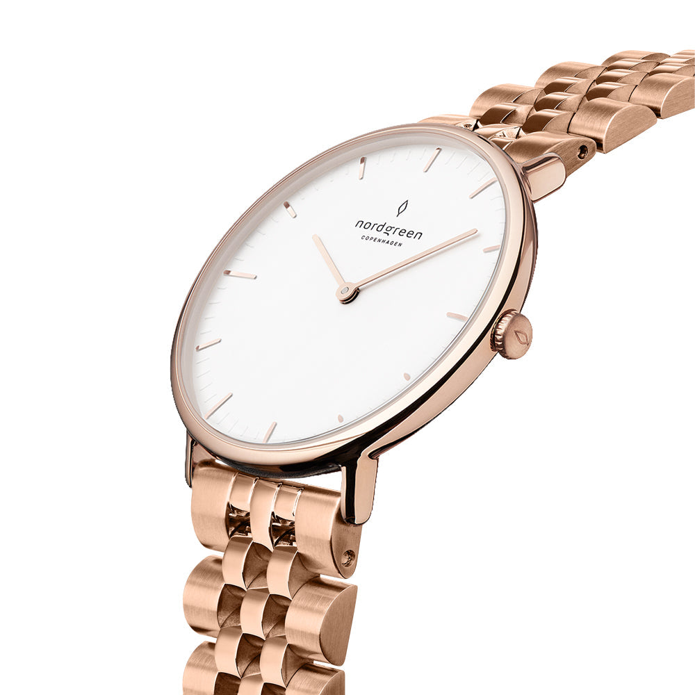 Nordgreen Native 32mm Rose gold White Dial Watch - view 2