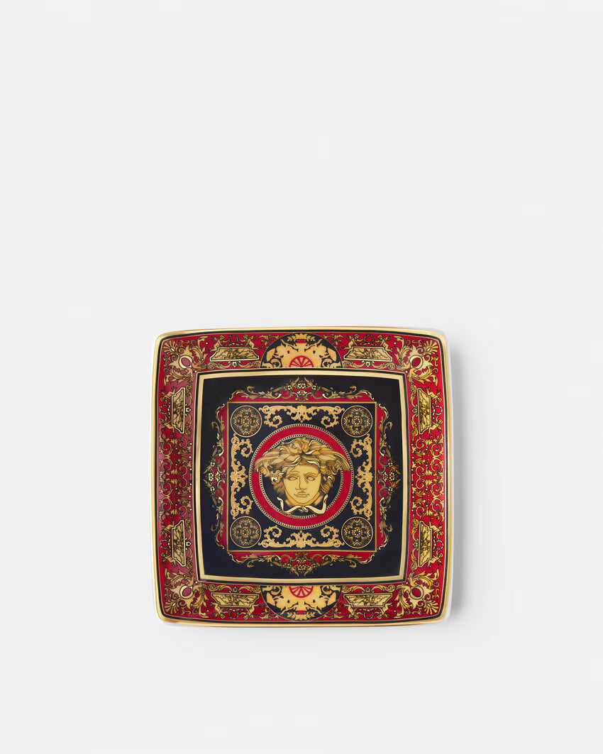 Medusa Red Square Dish, 12cm