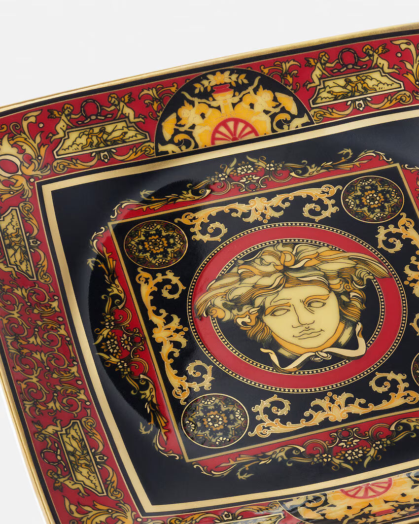 Medusa Red Square Dish, 12cm
