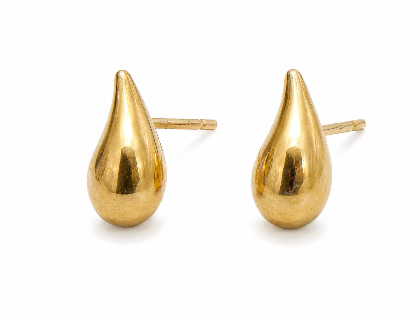 9ct Yellow Gold Tear Drop Stud Earrings
