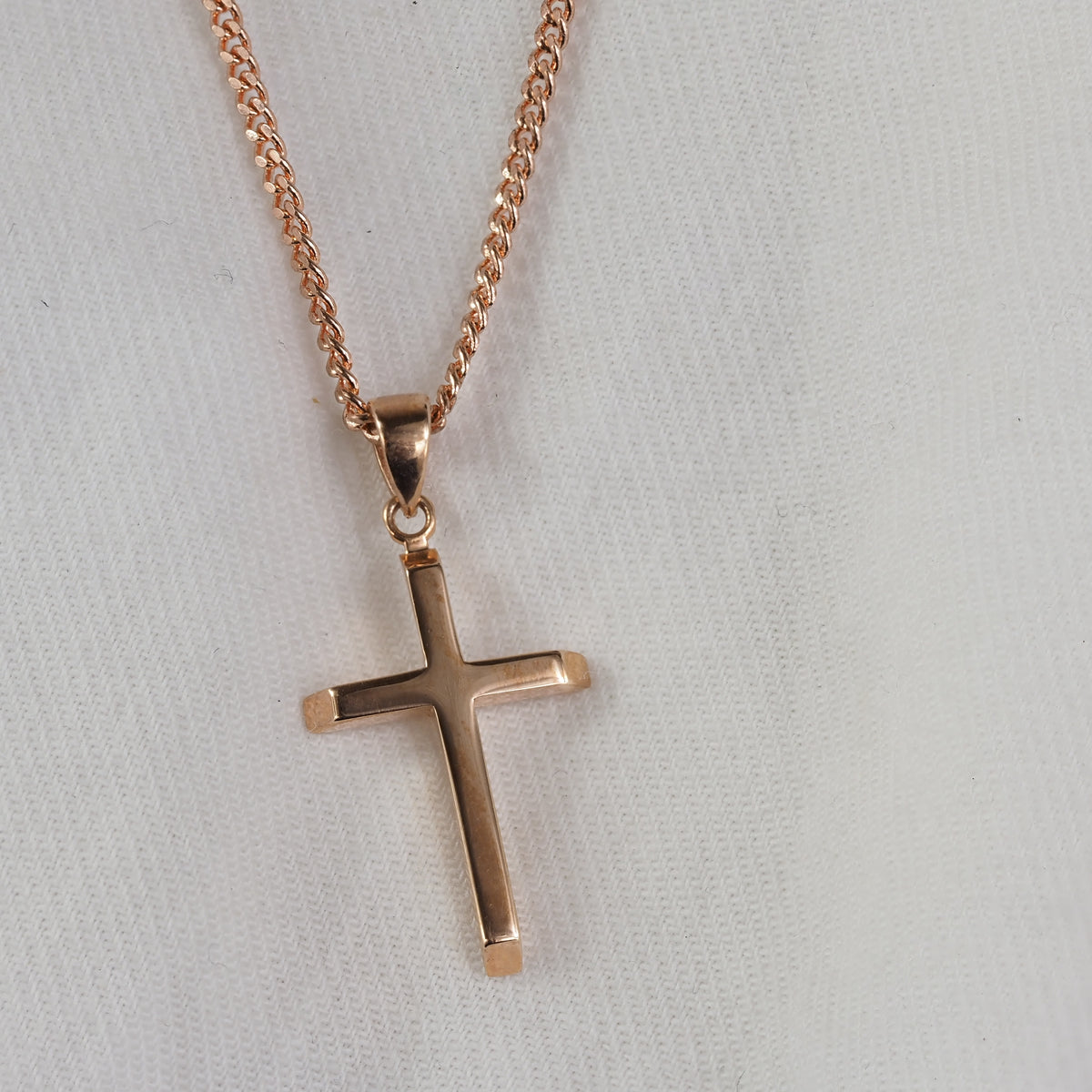 9ct Rose Gold Plain Cross Pendant