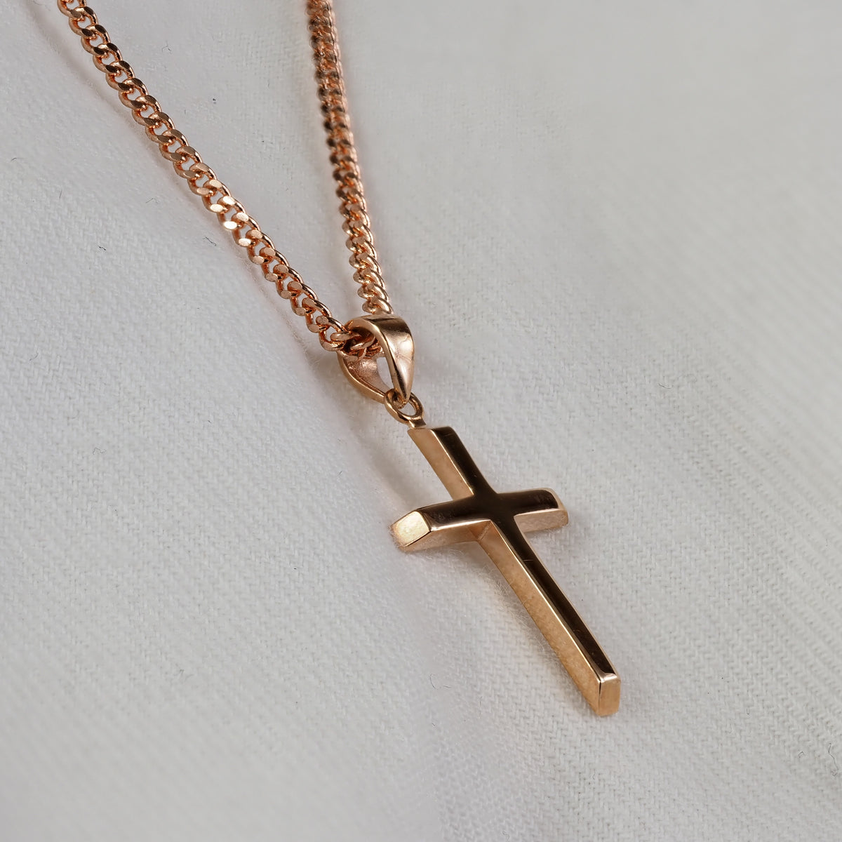 9ct Rose Gold Plain Cross Pendant