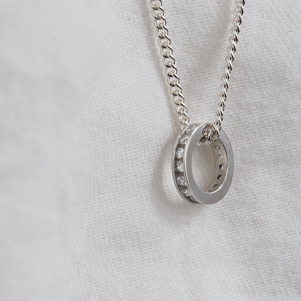 9ct White Gold Cubic Zirconia Pendant