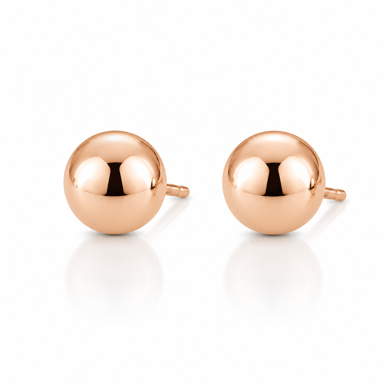 9ct Rose Gold Button Stud Earrings