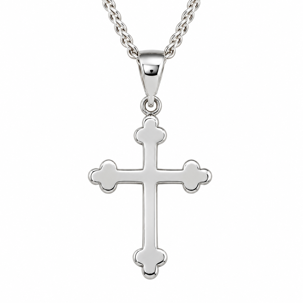 9ct White Gold Cross Pendant