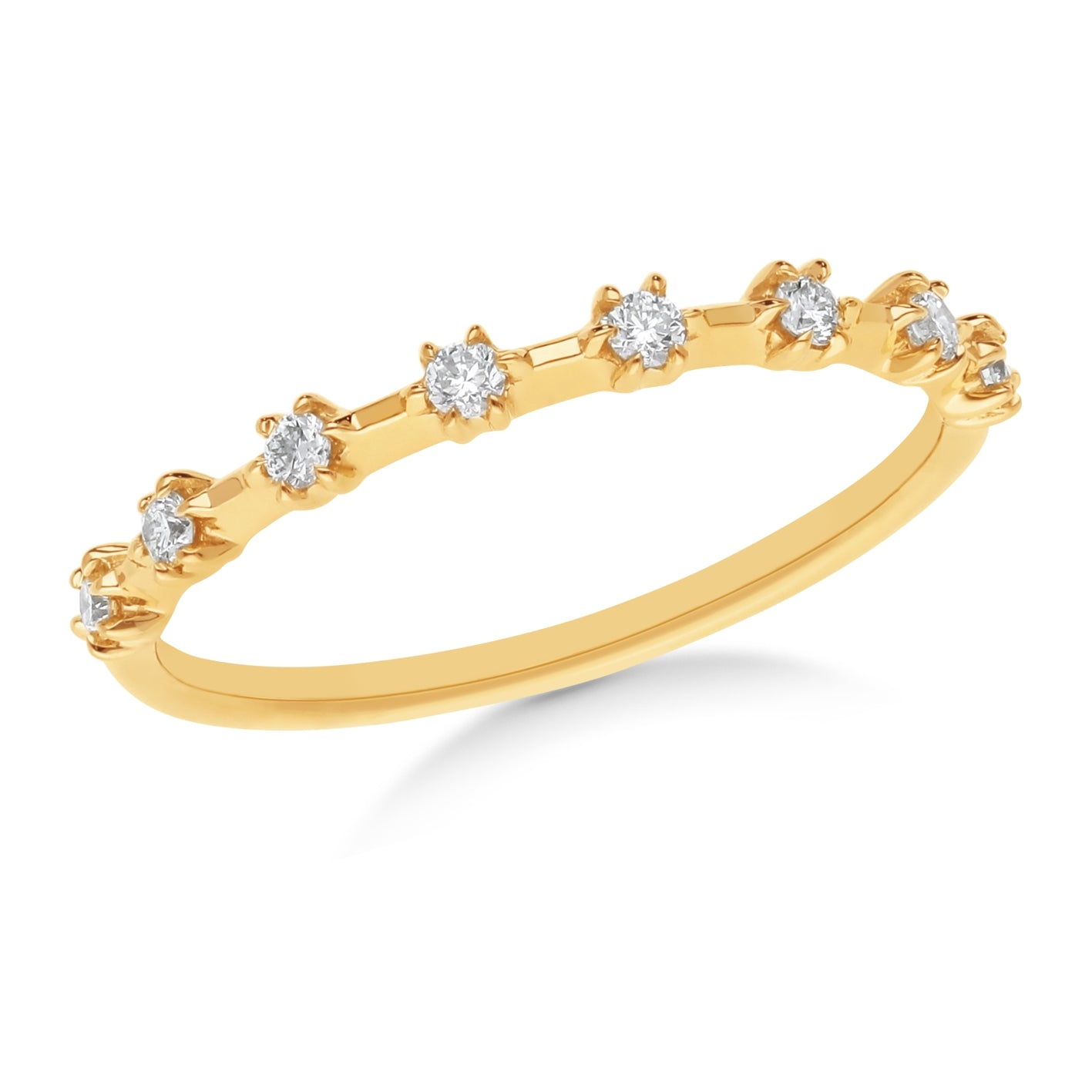 18ct gold Brilliant Cut Claw-set wedding ring, 0.18 carats.