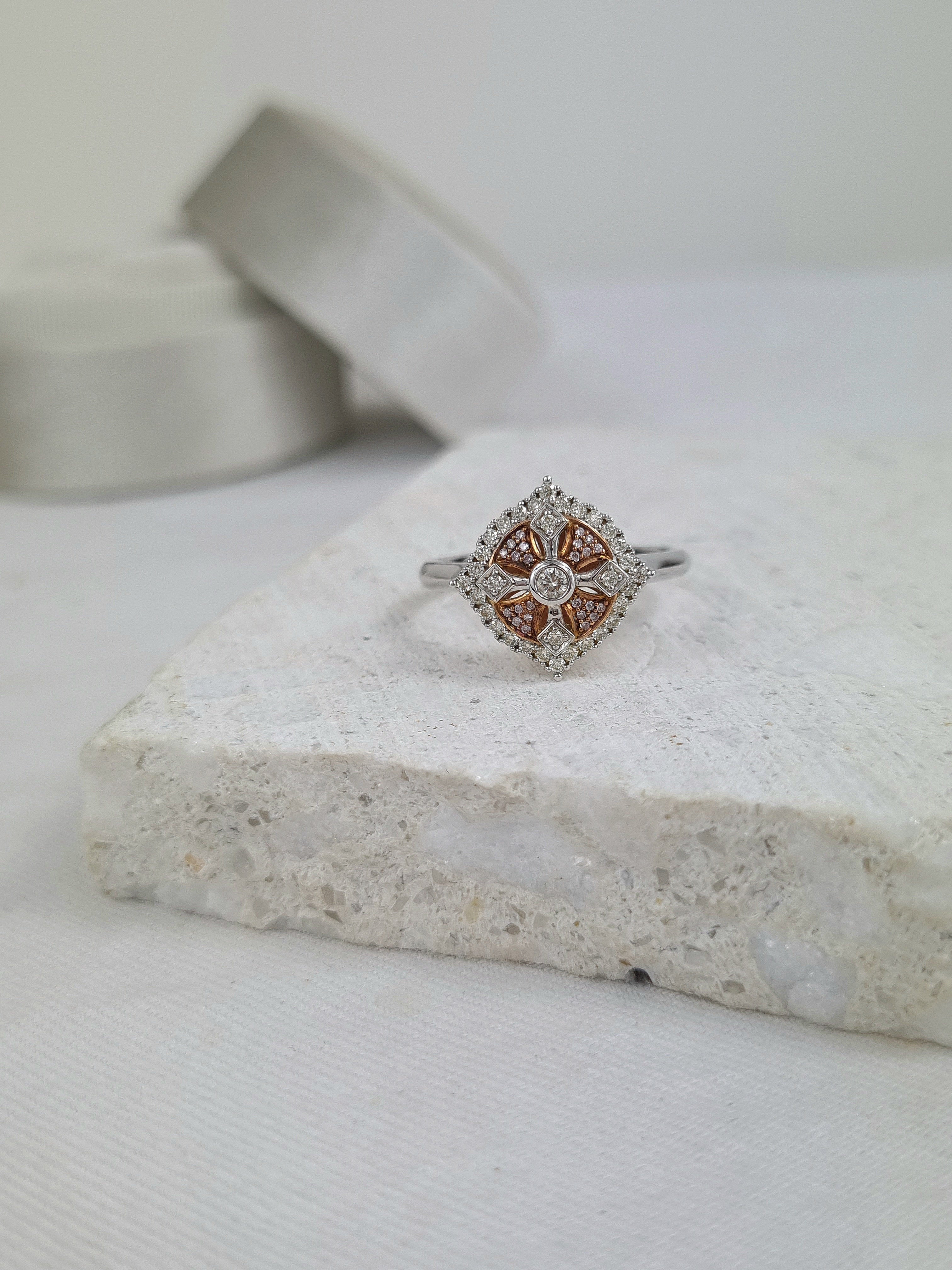 Argyle Pink Diamond Ring in 9ct Rose & White Gold