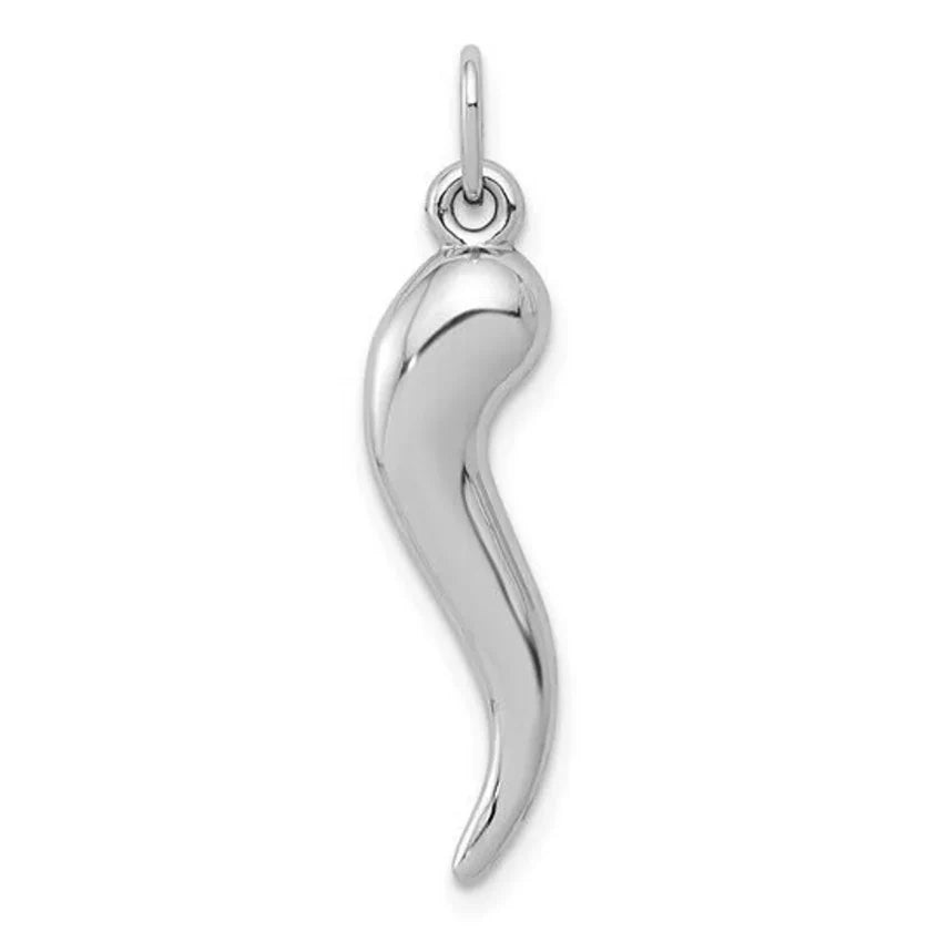 9ct White Gold Hollow Horn of Plenty, 14mm