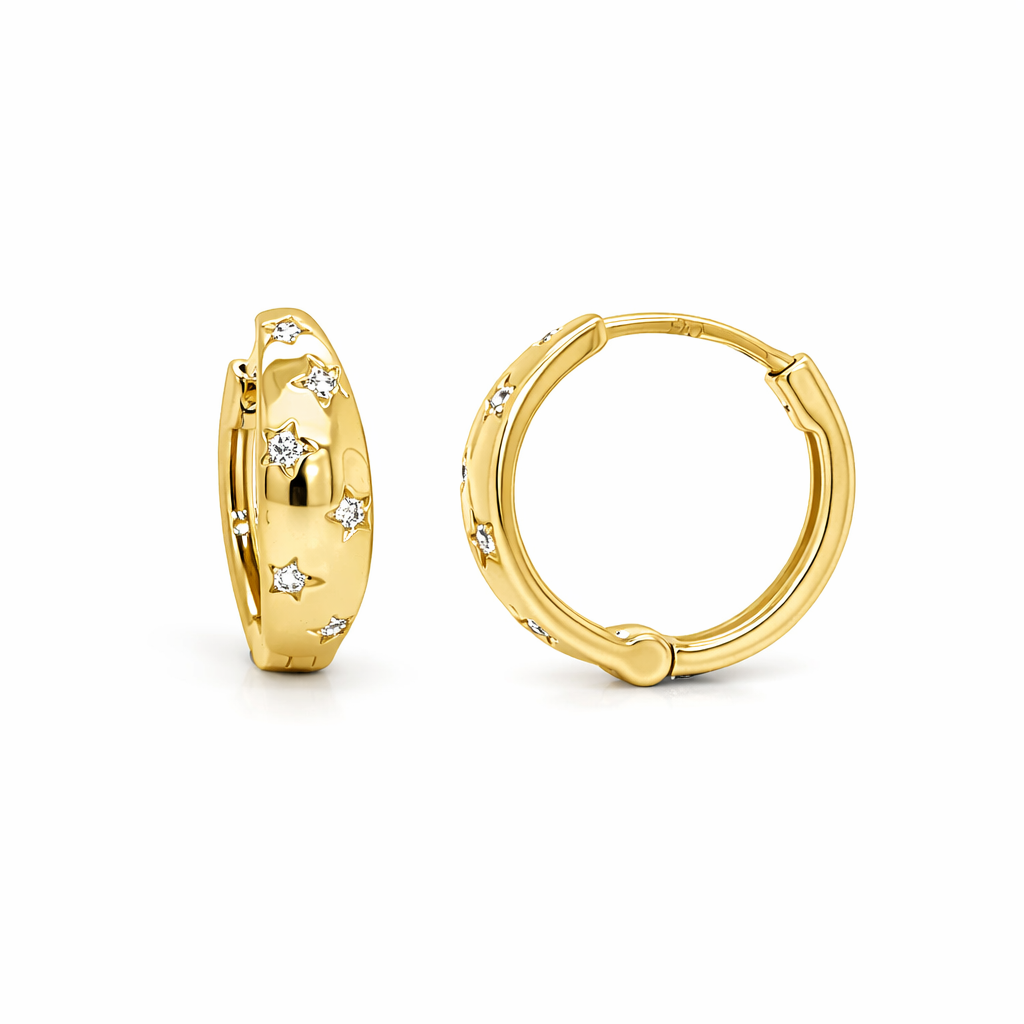 9ct Yellow Gold Domed HUggie Earrings