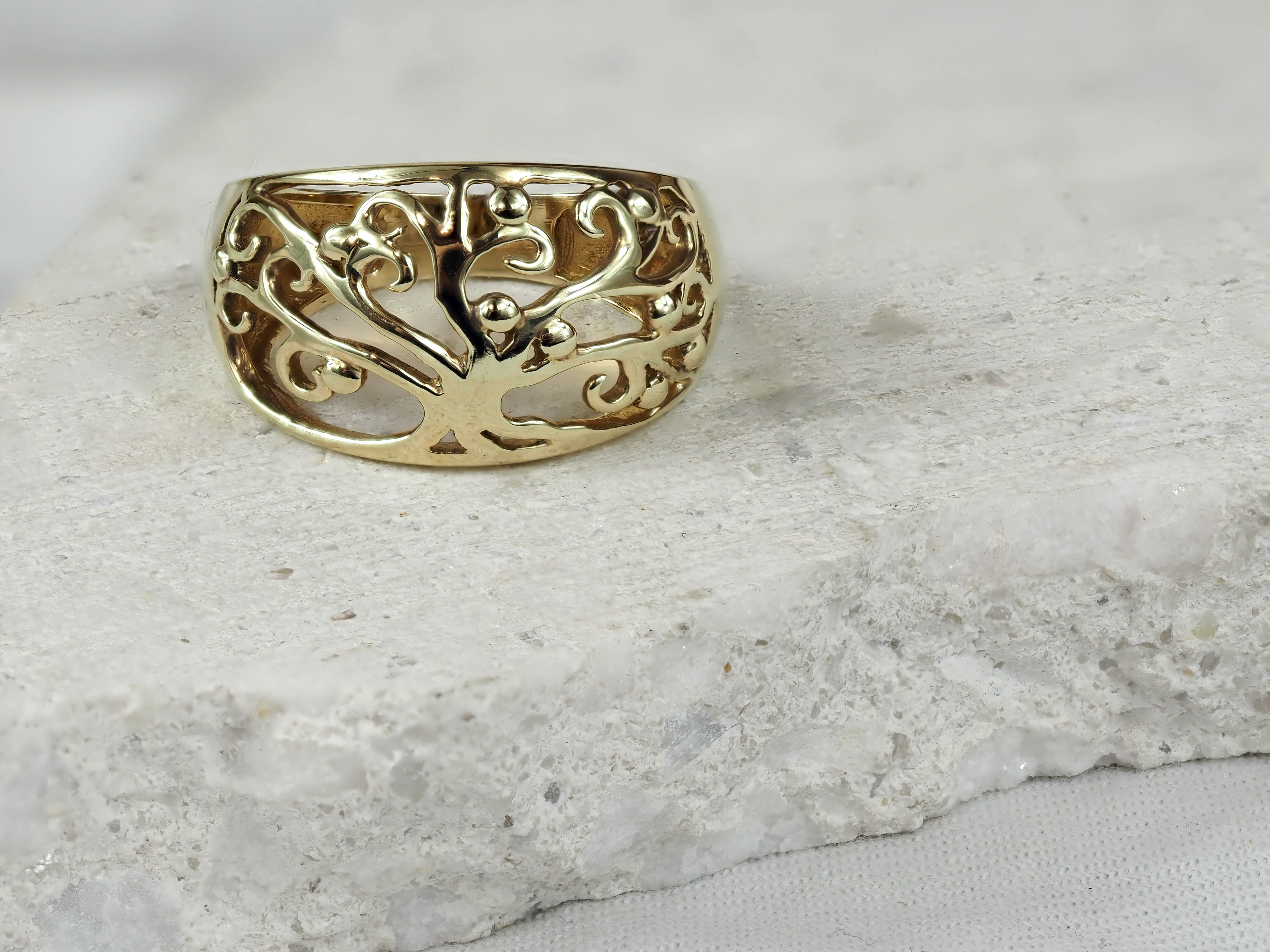 9 carat Yellow Gold 'Tree Of Life' Ring