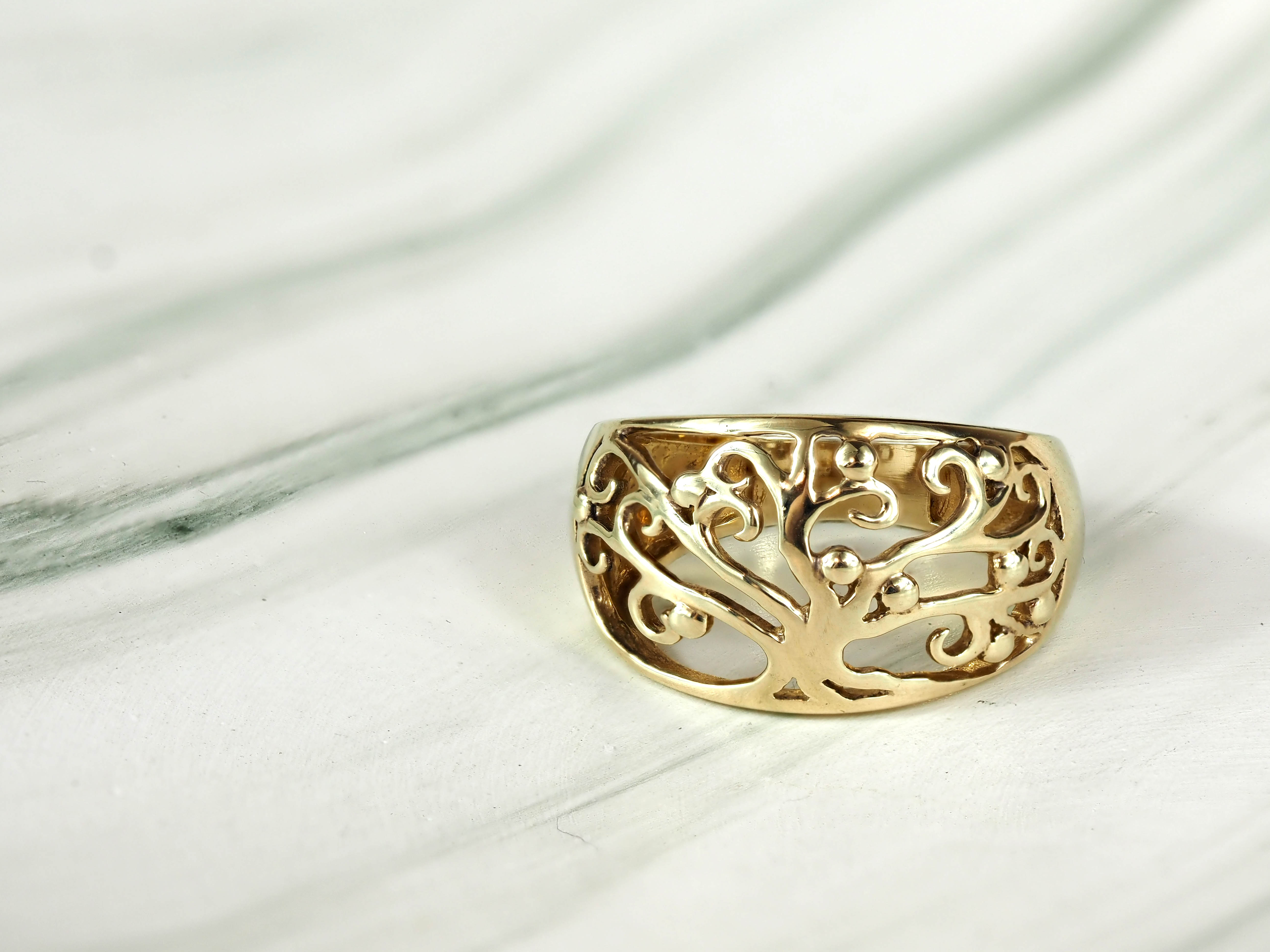 9 carat Yellow Gold 'Tree Of Life' Ring