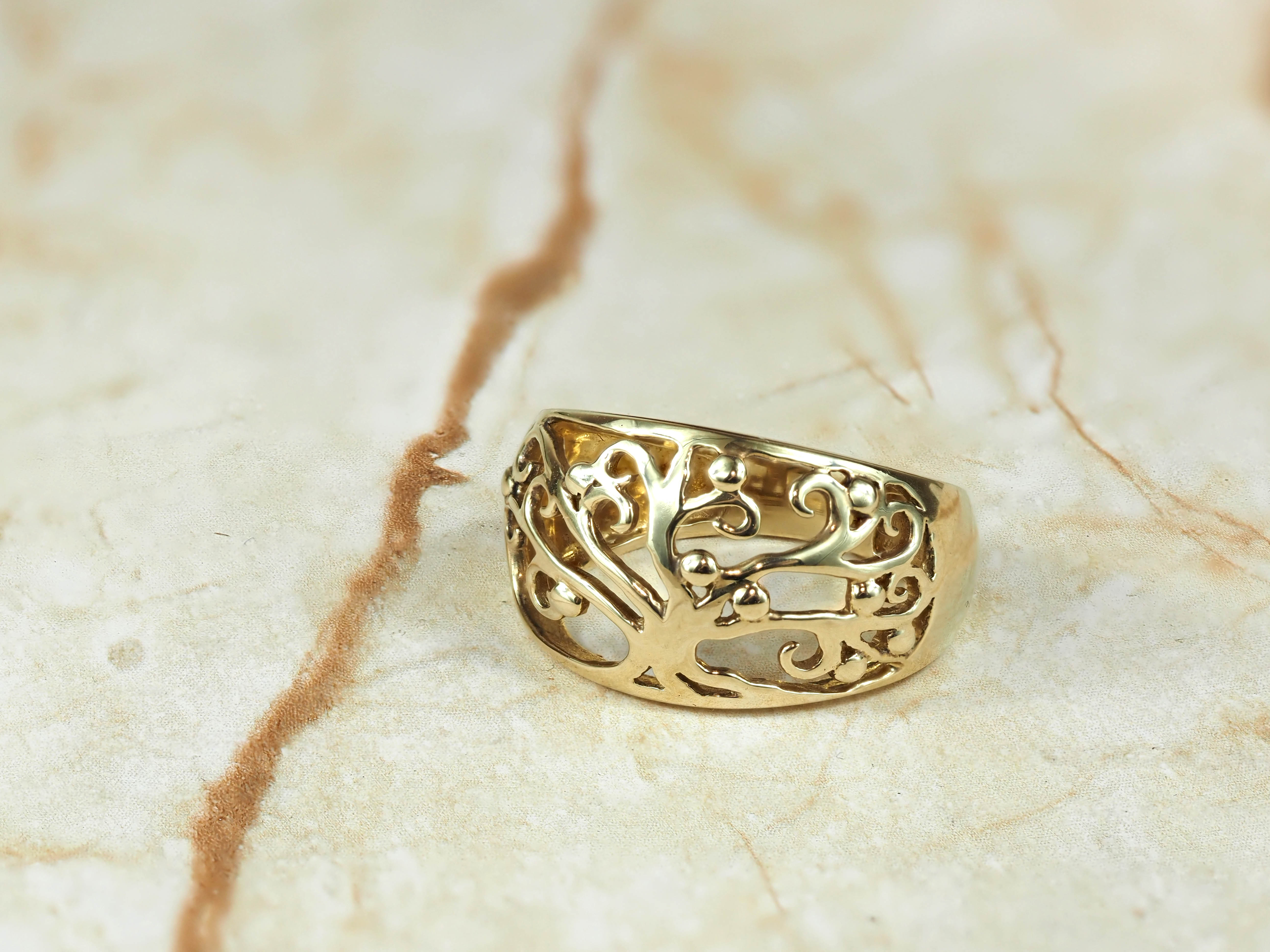 9 carat Yellow Gold 'Tree Of Life' Ring