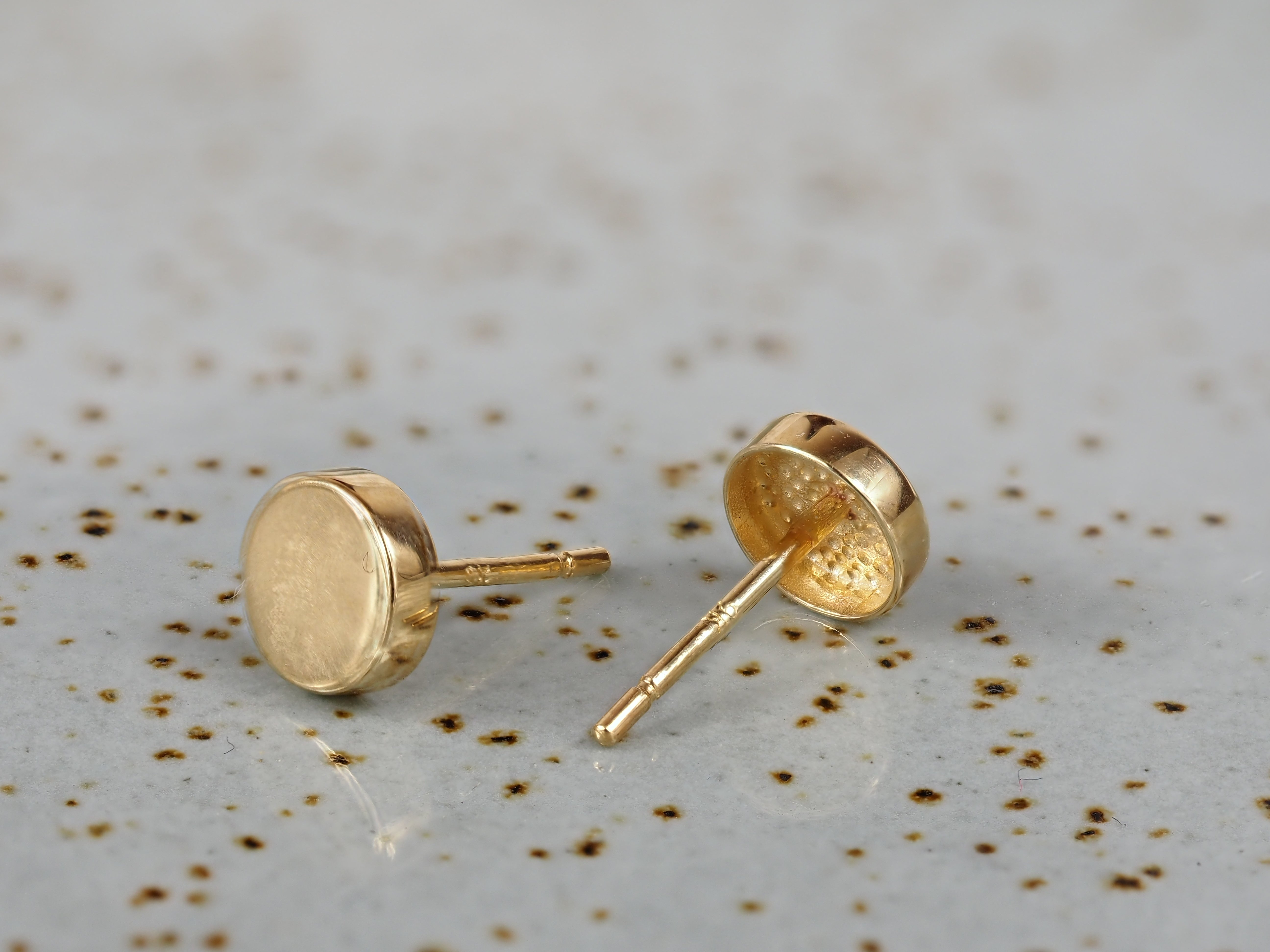 9ct Yellow Gold Disc Stud Earrings