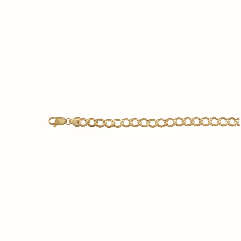 9ct Yellow Gold Flat Curb Chain, 2.6mm, 55cm