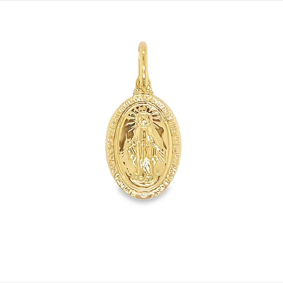 9ct Yellow Gold Oval Madonna Pendant