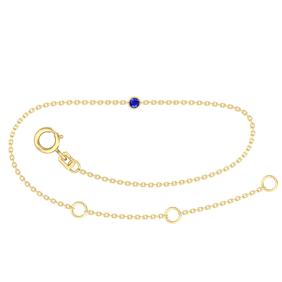 9ct Yellow Gold Sapphire Bracelet, 19.5cm