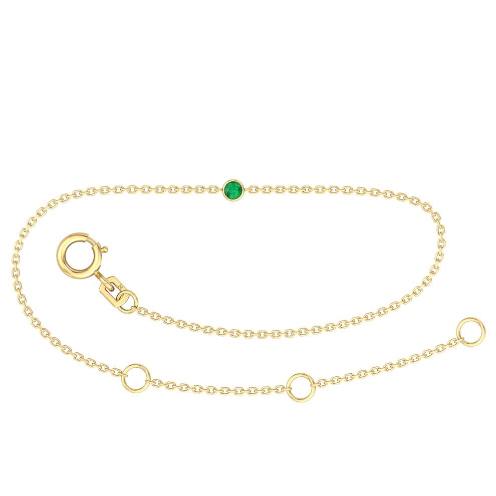 9ct Yellow Gold Emerald Bracelet, 19.5cm
