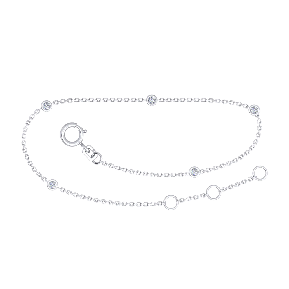 9ct White Gold Diamond Bracelet, 19.5cm