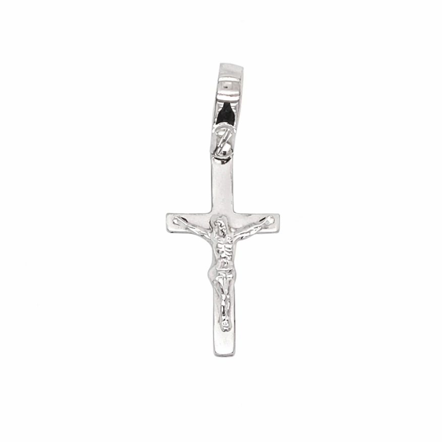 9ct White Gold Crucifix, 22mm