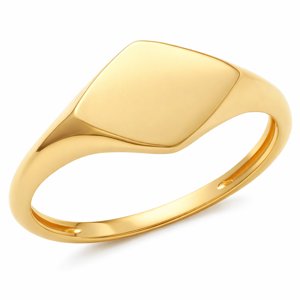 9ct Yellow Gold Diamond Shaped Signet Ring