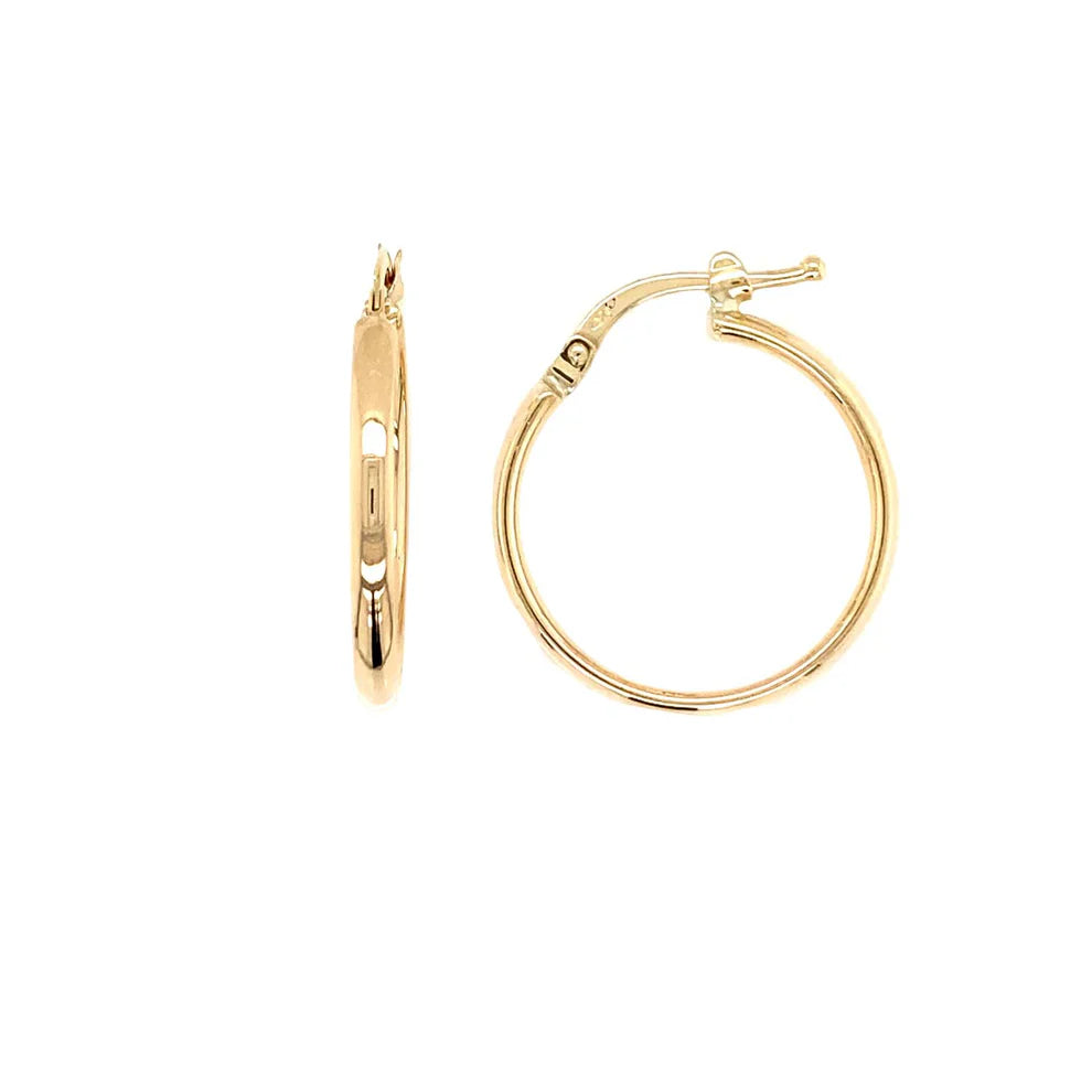 9ct Yellow Gold Half Round Hoop Earrings