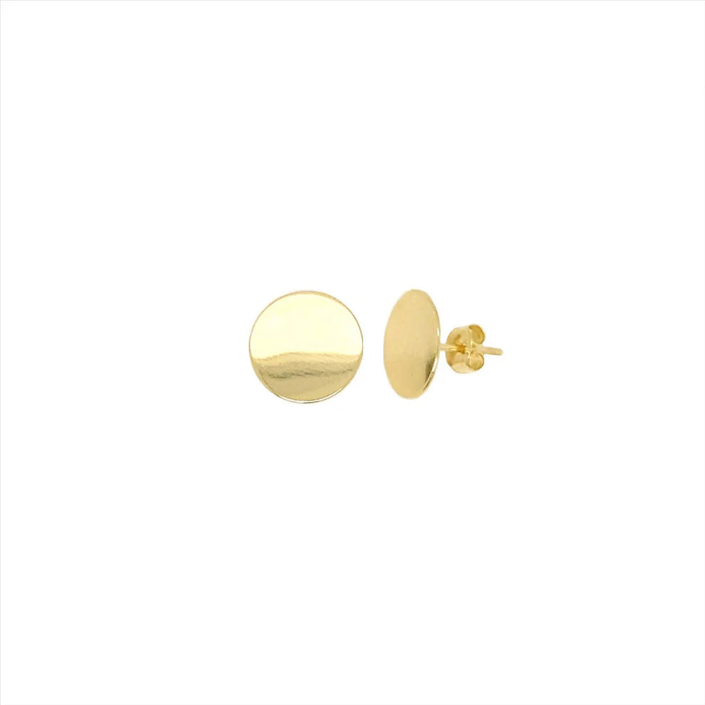 9ct Yellow Gold Disc Stud Earrings