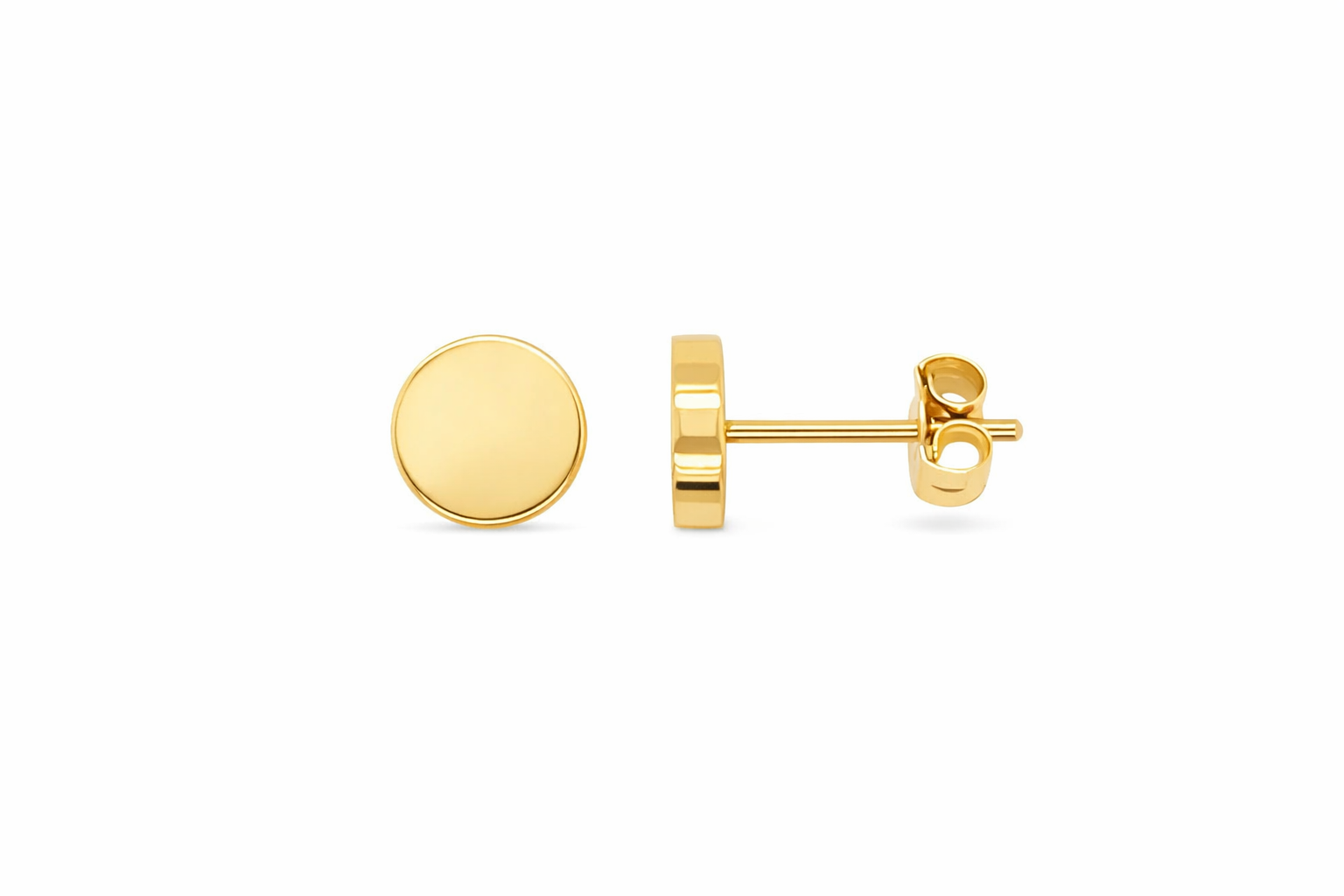 9ct Yellow Gold Disc Stud Earrings