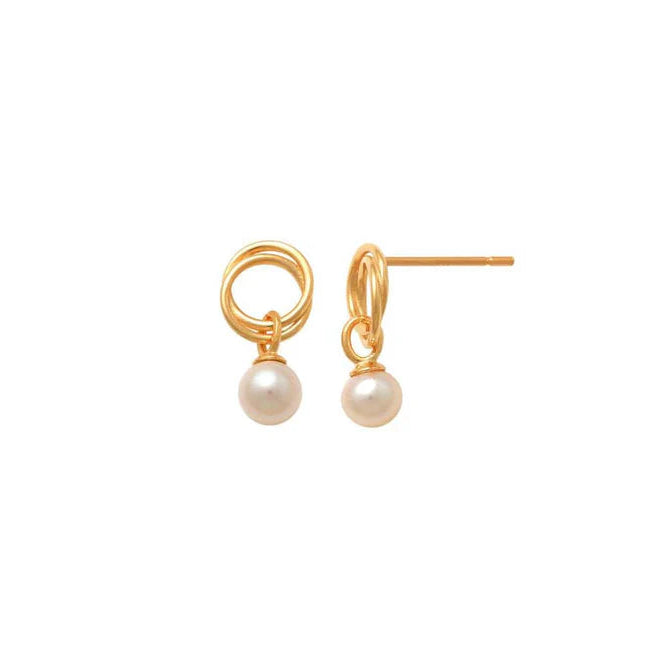 9ct Yellow Gold Pearl Drop Earring