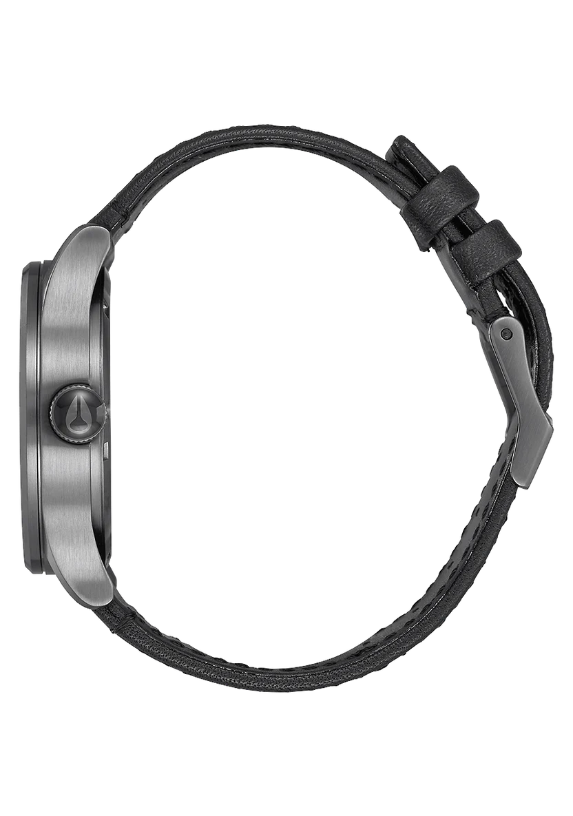 Nixon Sentry Gunmetal Leather Watch