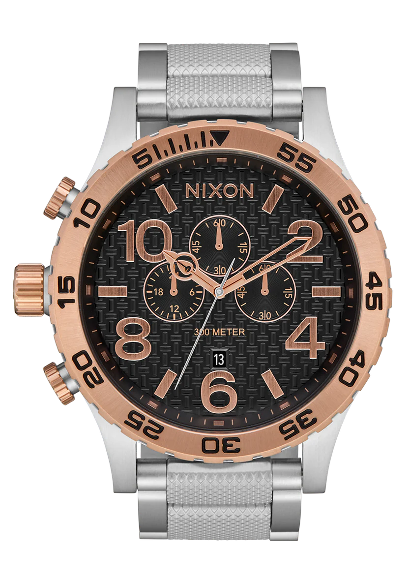 Nixon 51-30 Chrono Silver and Rose Gold Watch