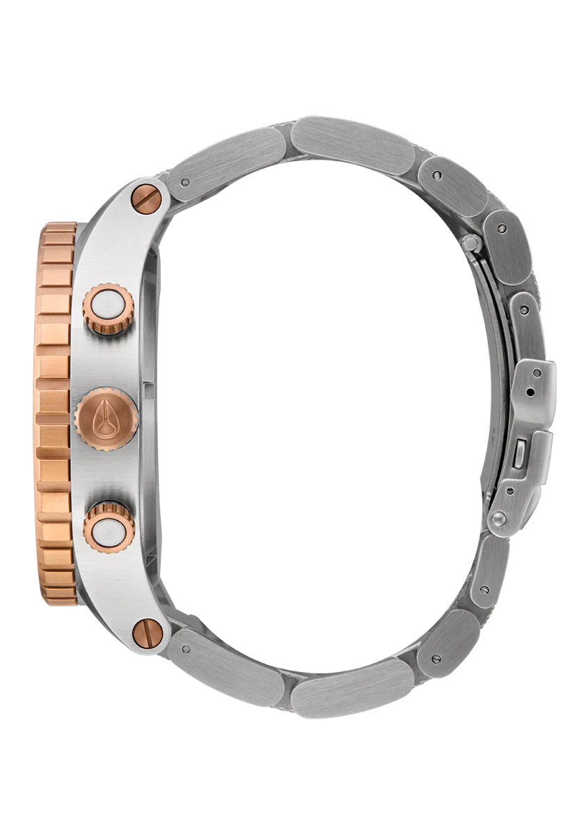 Nixon 51-30 Chrono Silver and Rose Gold Watch