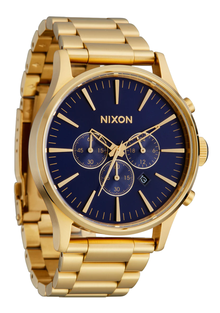 Nixon Sentry Chrono Gold and Blue Watch