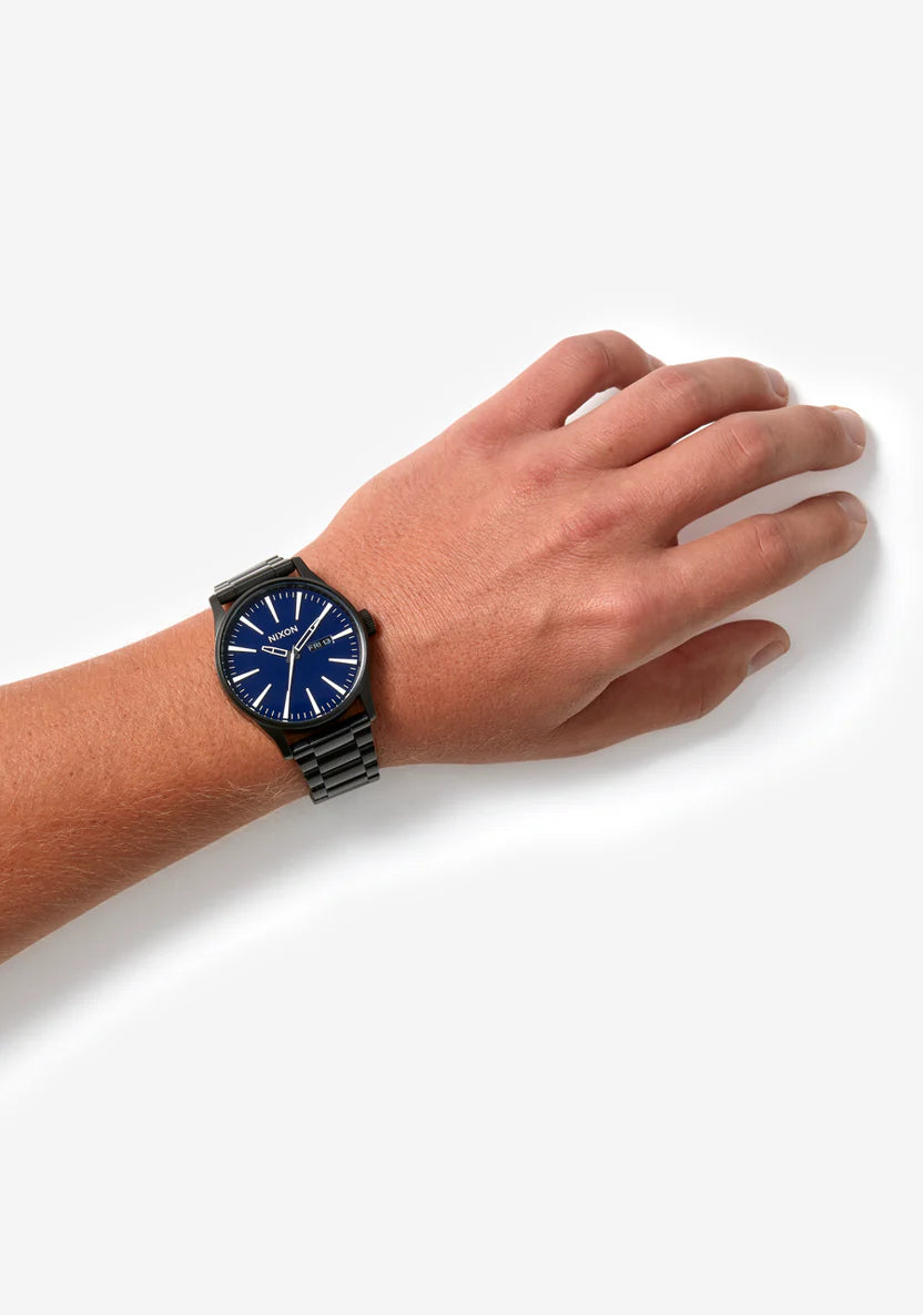 Nixon Sentry Stainless Steel Blue Face Watch