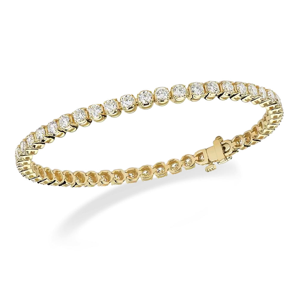 9ct Yellow Gold Lab-Grown Diamond tennis bracelet, 3ct total