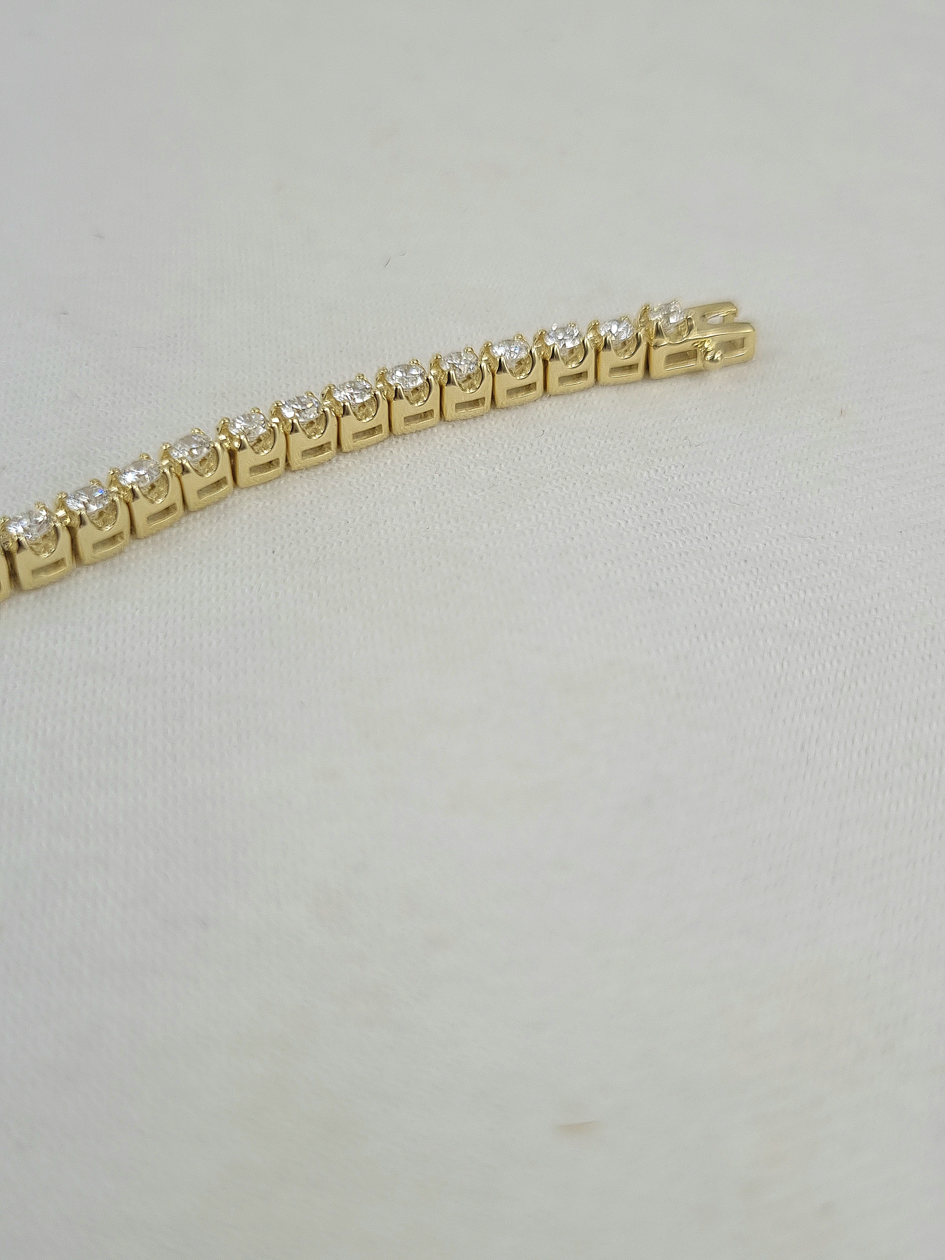 9ct Yellow Gold Lab-Grown Diamond tennis bracelet, 3ct total